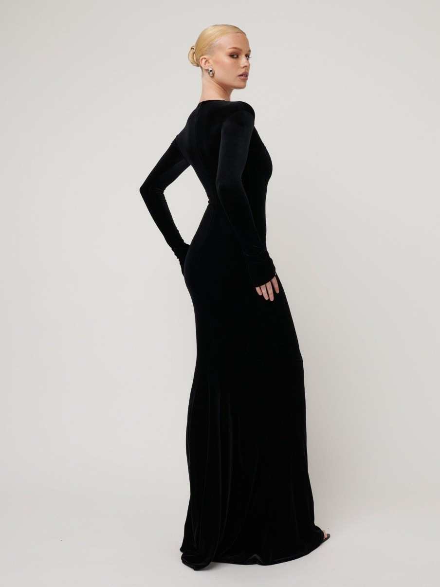 Women Effie Kats | Delphine Maxi Dress-Black Velvet