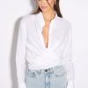 Women Effie Kats | Wrap Linen Shirt-White