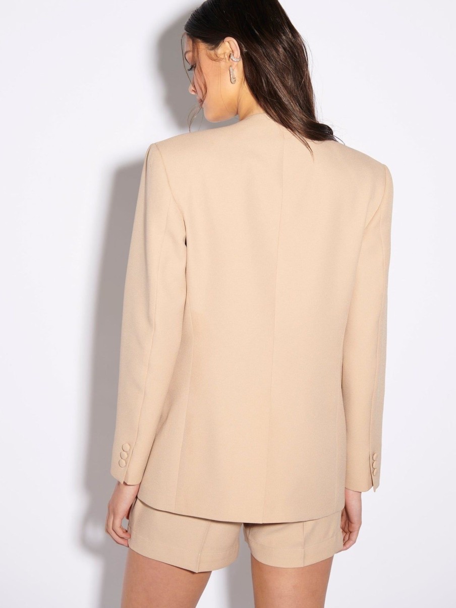 Women Effie Kats | Caris Collarless Blazer-Nude