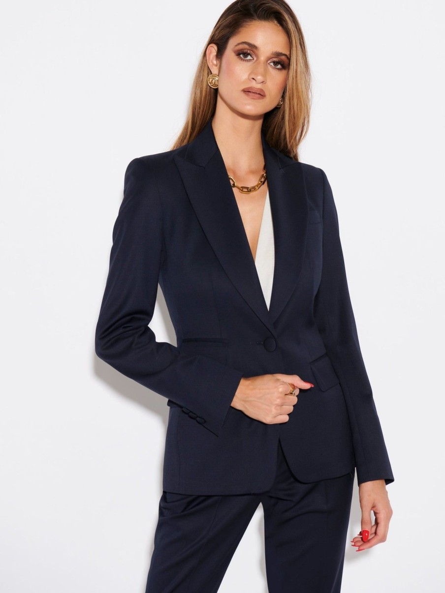 Women Effie Kats | Classic Single Breasted Blazer-French Navy