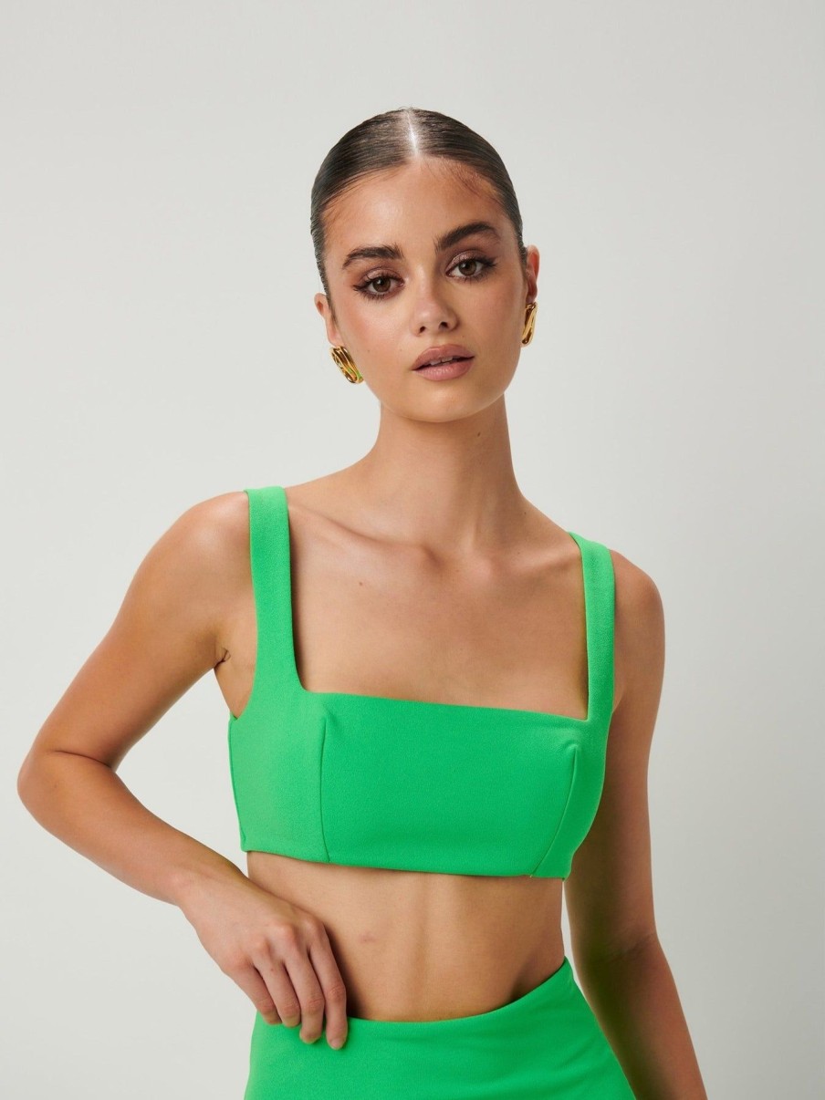 Women Effie Kats | Lea Crop-Lush Green