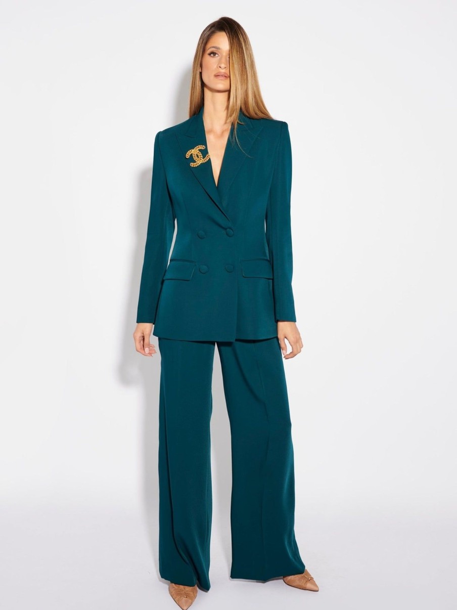 Women Effie Kats | Prince Of Wales Blazer-Emerald Green