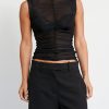 Women Effie Kats | Mila Mesh Top-Black