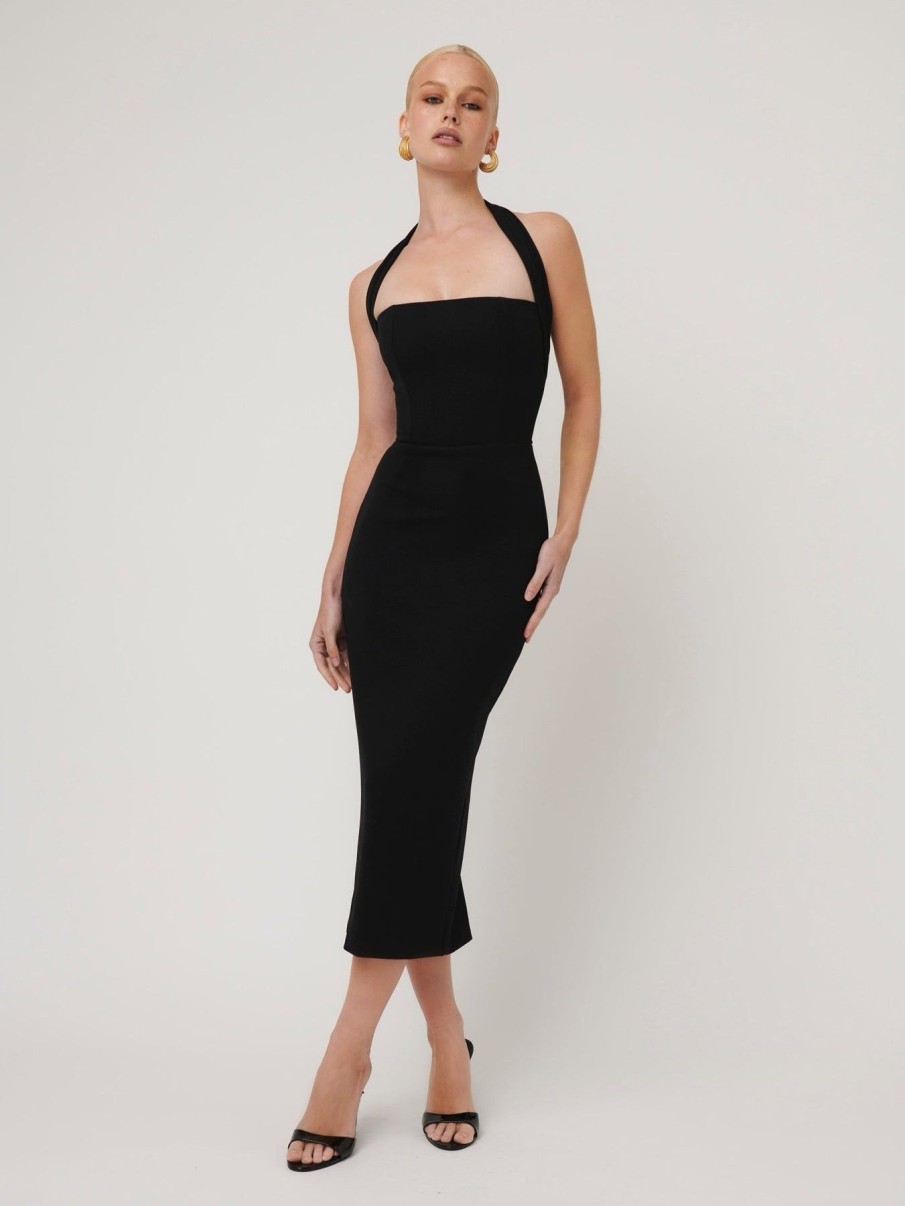 Women Effie Kats | Meline Midi Dress-Black