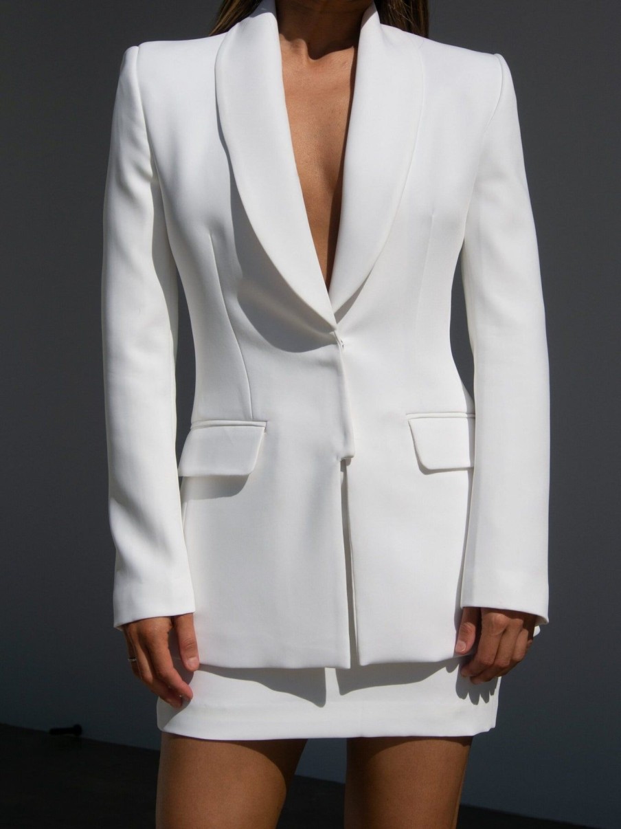 Women Effie Kats | Cutaway Blazer-Ivory