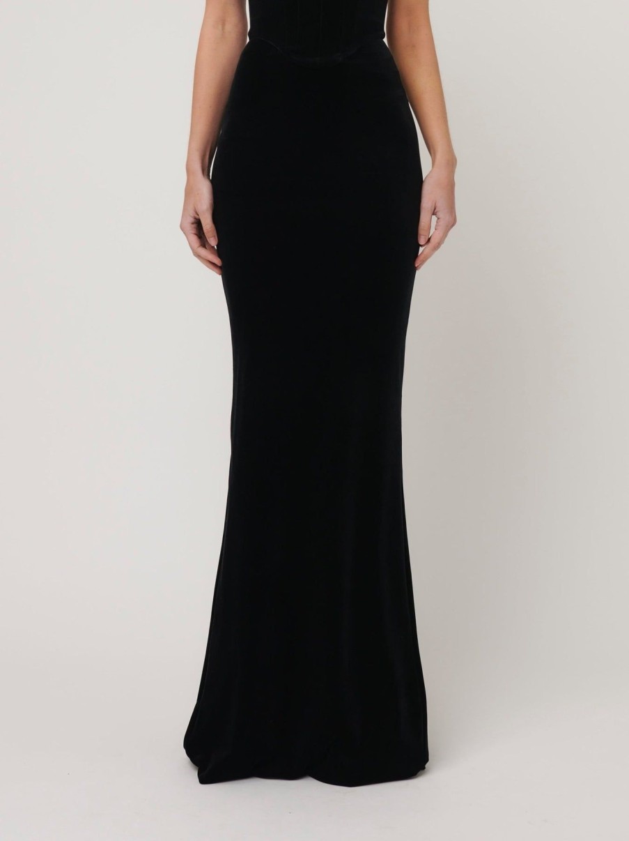 Women Effie Kats | Aline Maxi Skirt-Black Velvet