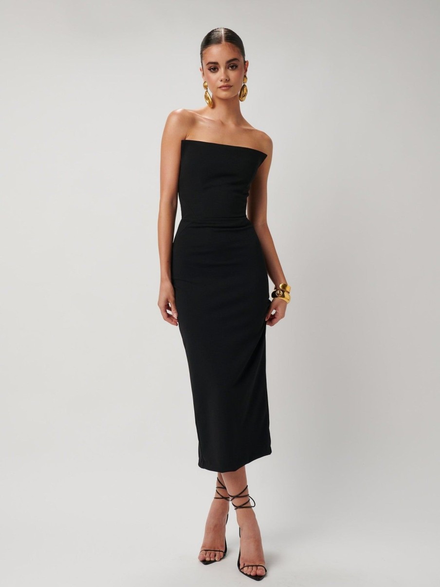 Women Effie Kats | Danna Dress-Black Crepe