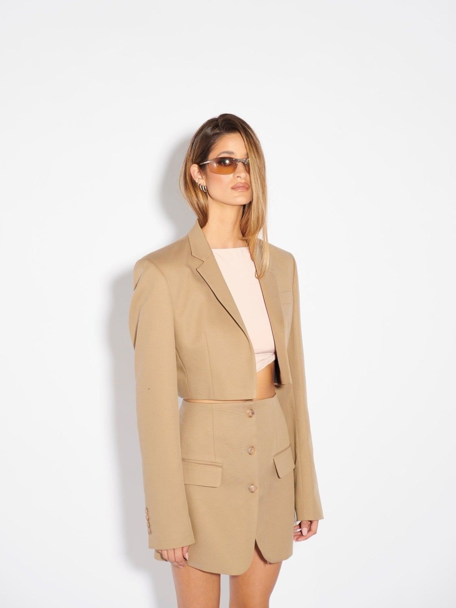 Women Effie Kats | Sylo Crop Blazer-Desert