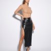 Women Effie Kats | Nico Midi Skirt-Black Faux Leather