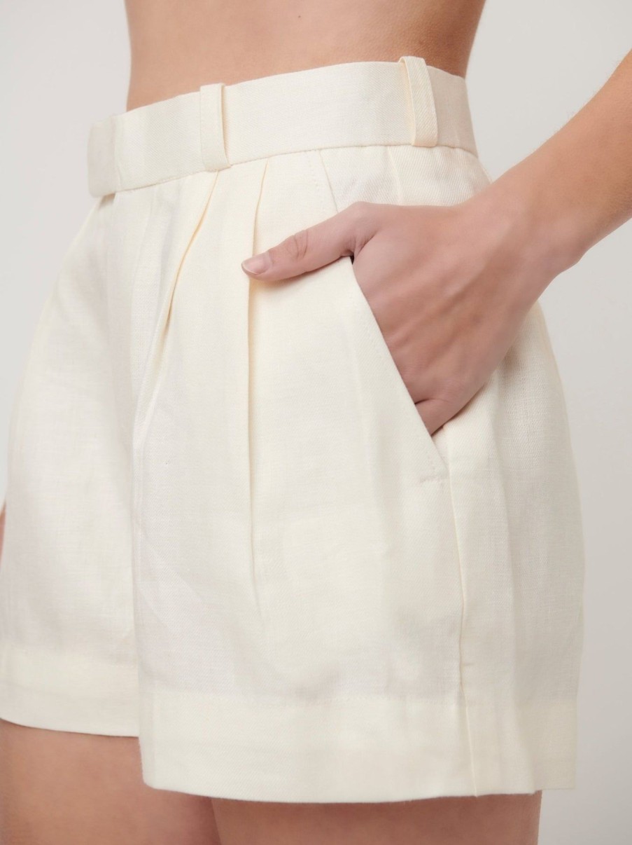 Women Effie Kats | Holly Short-Eggshell Linen