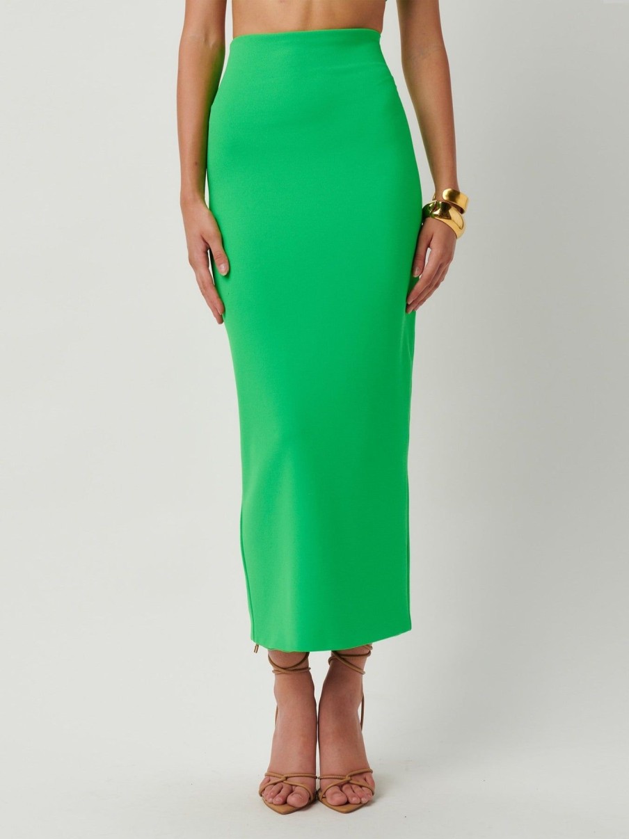 Women Effie Kats | Catia Midi Skirt-Lush Green