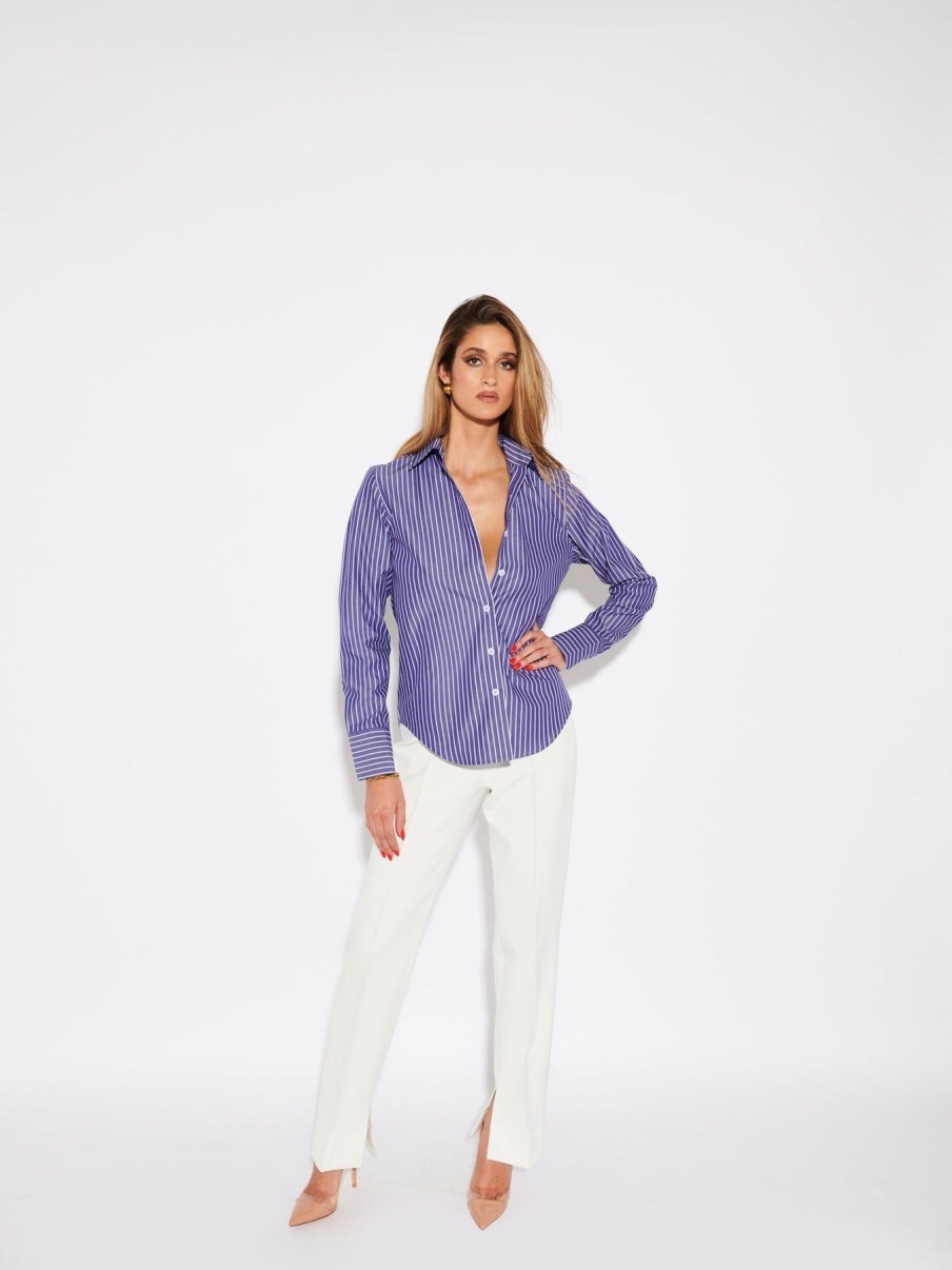 Women Effie Kats | Tailored Shirt-Pinstripe