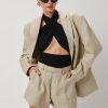 Women Effie Kats | Maris Mens Blazer-Beige Linen