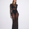 Women Effie Kats | Rhodes Maxi Dress-Black Mesh