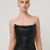 Women Effie Kats | Ines Bodice-Faux Black Leather