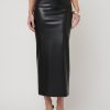 Women Effie Kats | Juliette Midi Skirt-Faux Leather Black