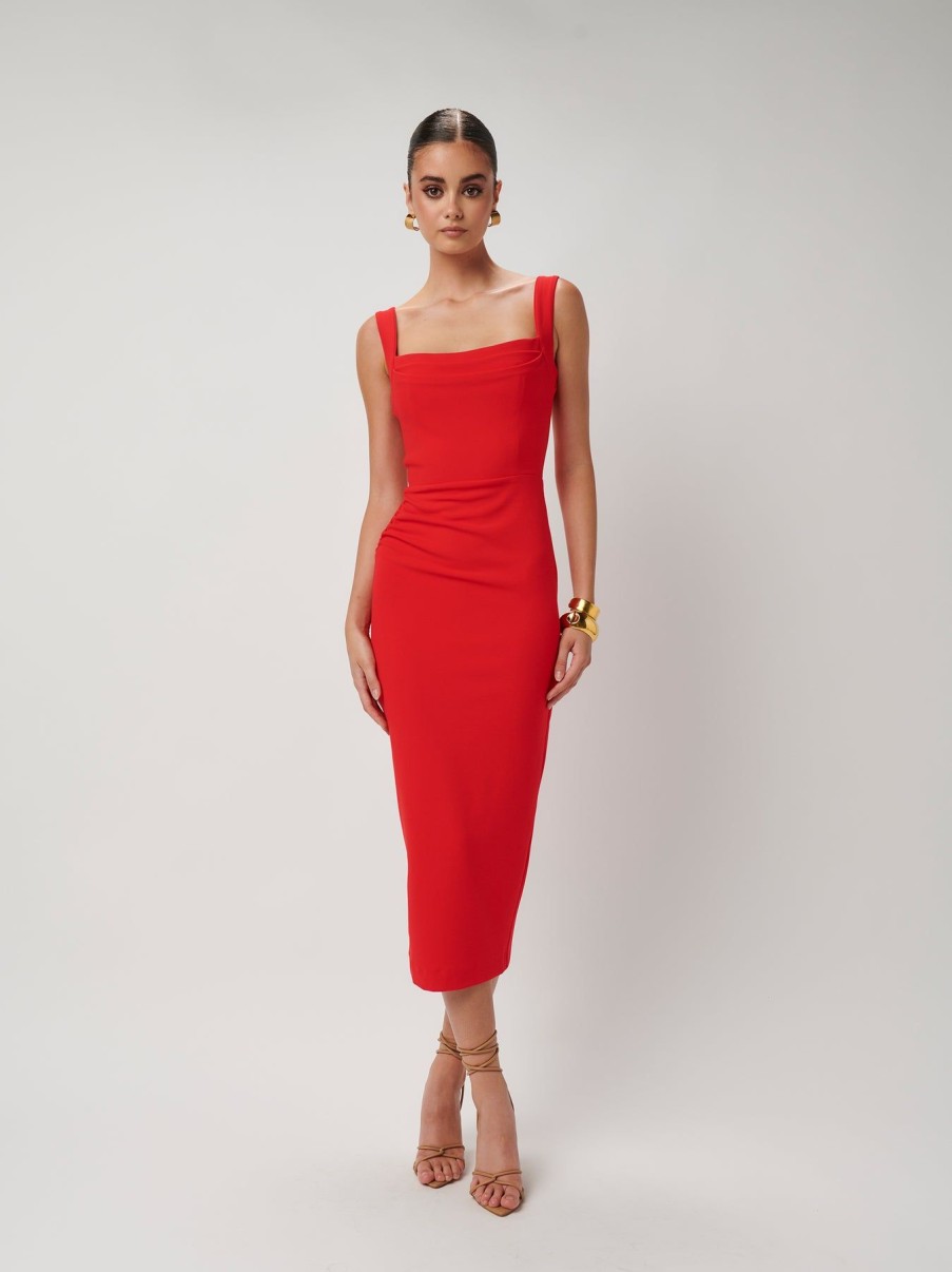 Women Effie Kats | Marbella Dress-Cherry Red