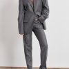 Women Effie Kats | Maris Mens Blazer-Grey Wool Flannel