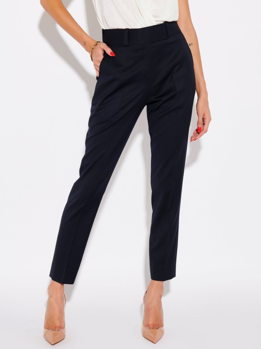 Women Effie Kats | Mid Rise Tailored Pant-French Navy