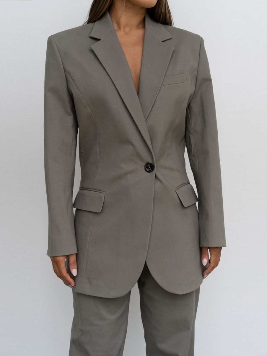 Women Effie Kats | The Bowen Blazer-Khaki