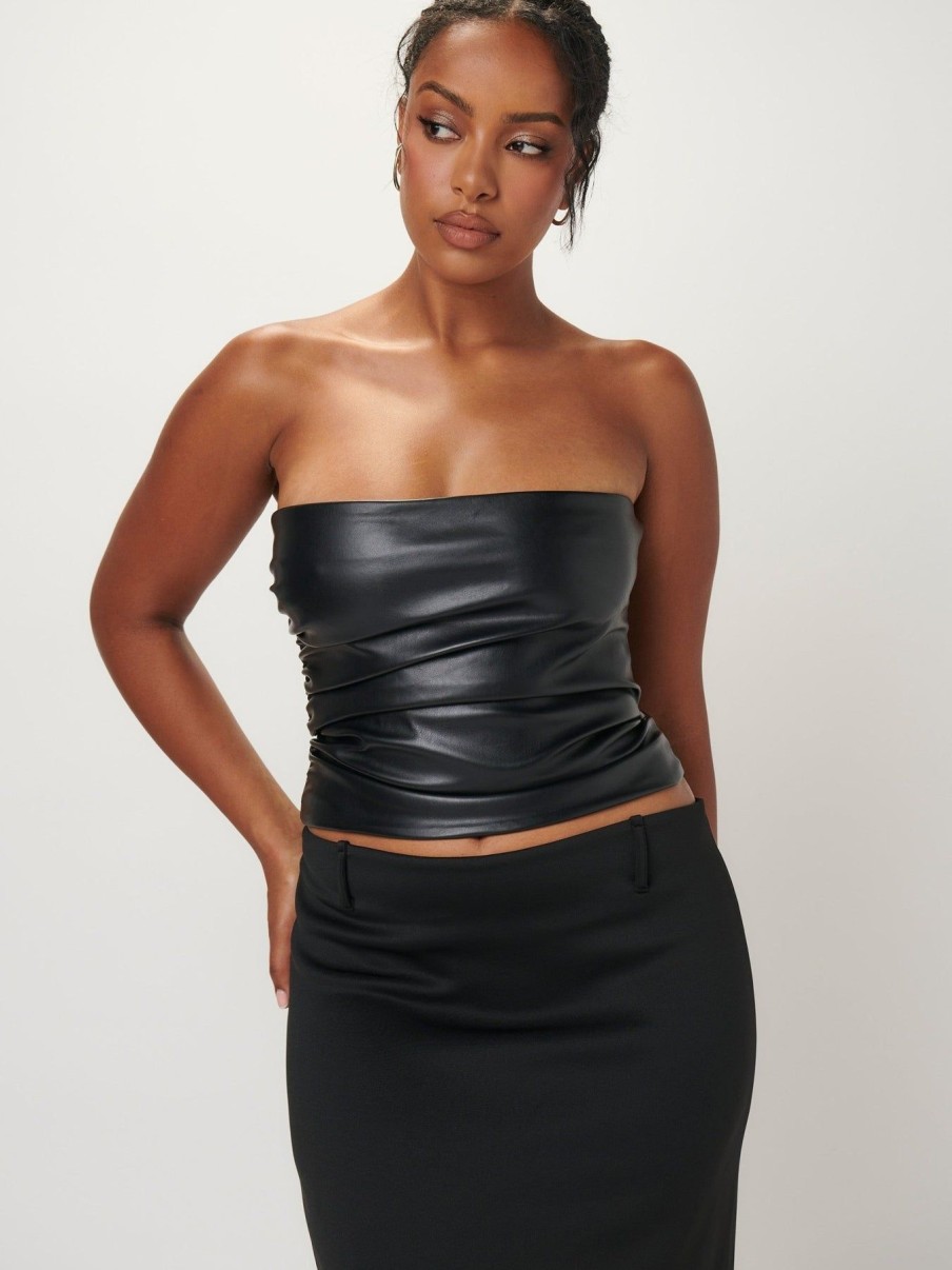 Women Effie Kats | The Lya Bodice-Faux Black Leather