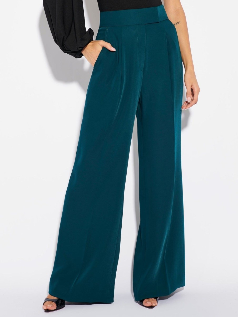 Women Effie Kats | Wide Leg Pants-Emerald Green