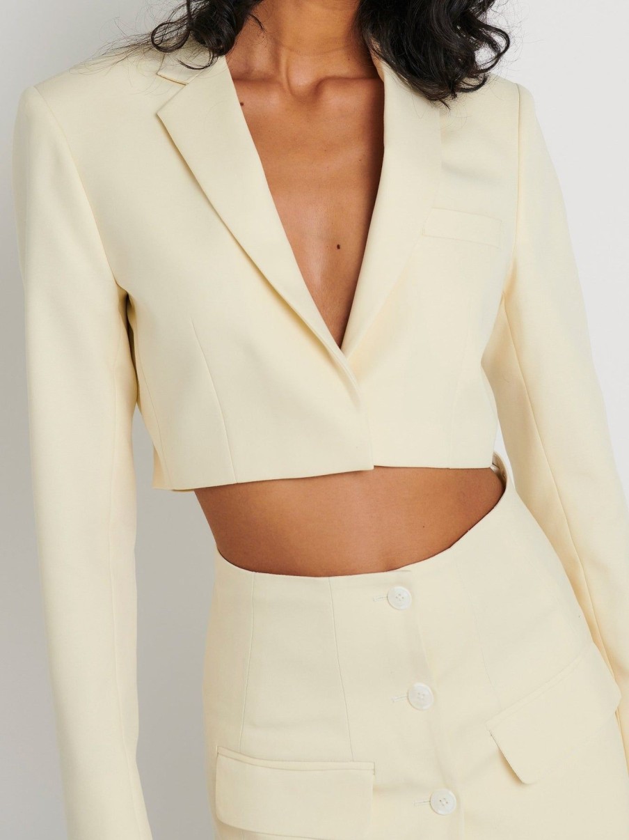 Women Effie Kats | Sylo Crop Blazer-Butter