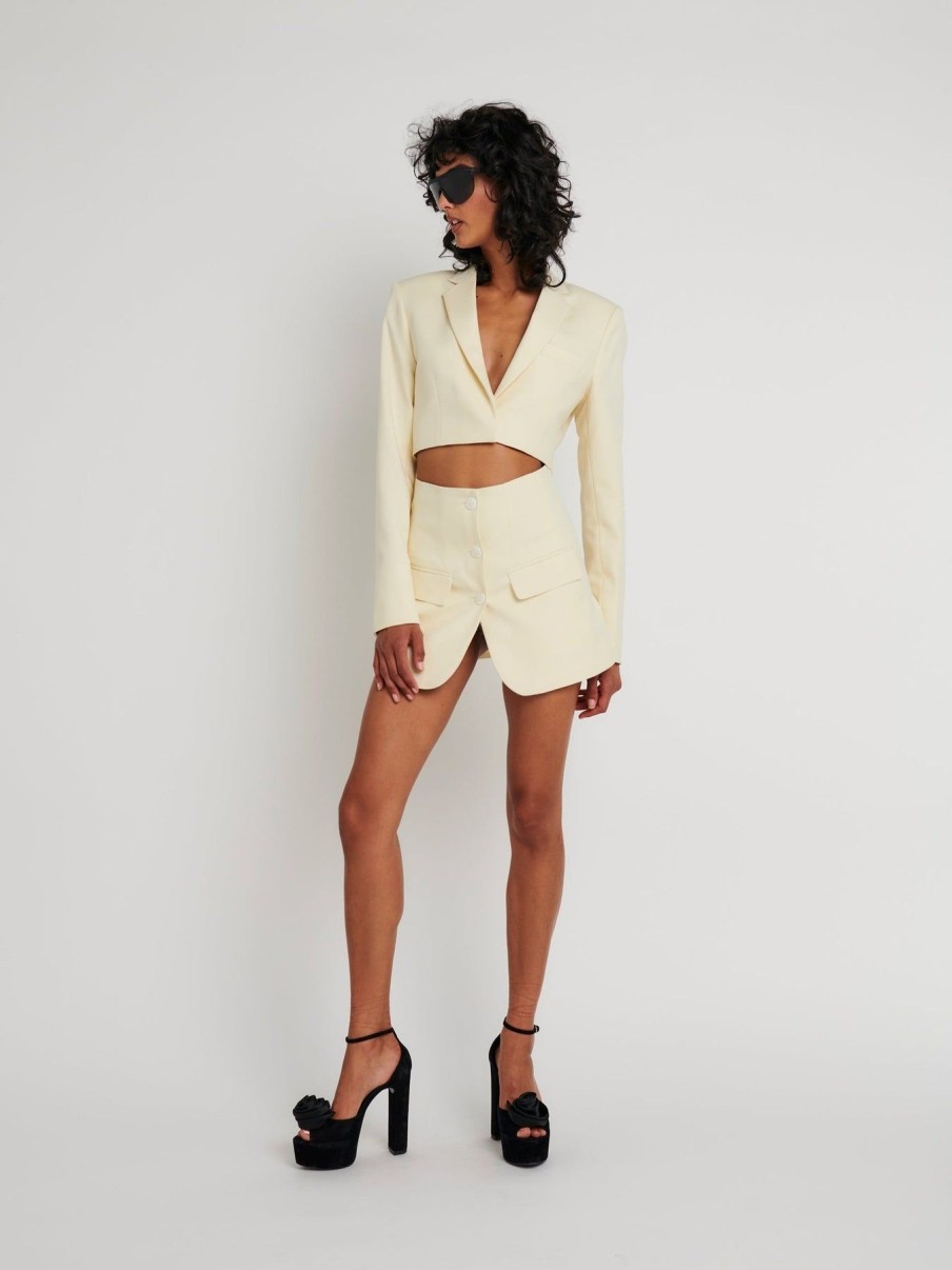 Women Effie Kats | Sylo Crop Blazer-Butter